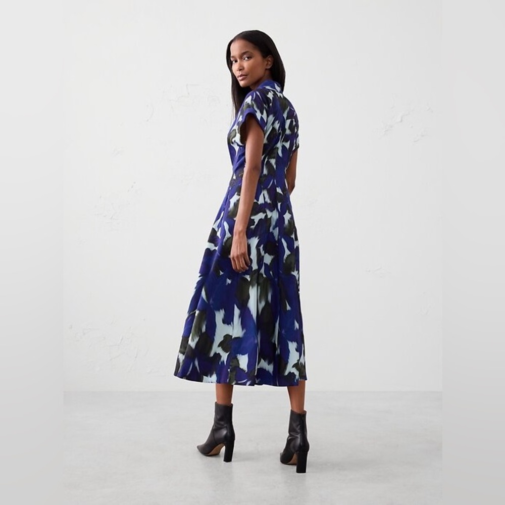 NWT! Banana Republic New Mallard Green Twill Midi Shirtdress - Size 4 🎻 - Picture 2 of 4